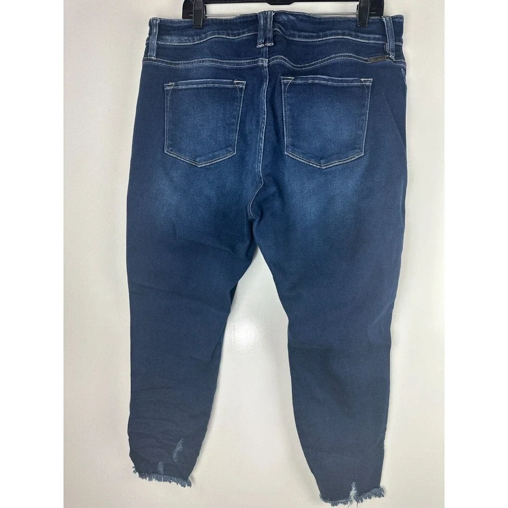 KanCan Skinny Curvy High Rise Frayed Hem Jean Blue Jeans Women's Plus Size 16 - Picture 5 of 10